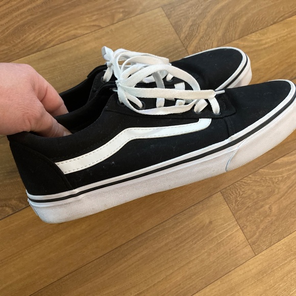 Vans Womens 10.5 Classic Black Canvas Low Top Lace Up Old Skool Skate Sneakers - Picture 4 of 11
